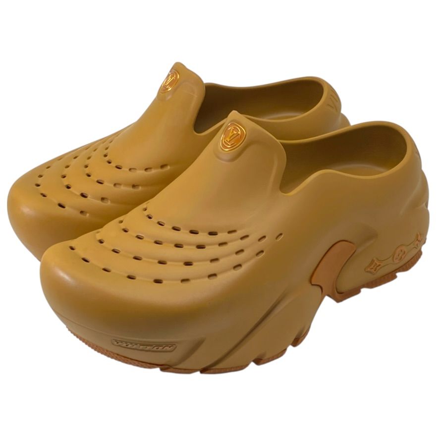 Louis Vuitton LV Shark Clog Sandals Slip-on Rubber Yellow Mustard