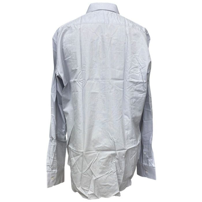 Louis Vuitton Slim Fit Long Sleeve Shirt Check Pattern Cotton 100% Light Gray — view 3