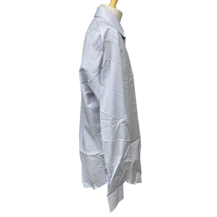 Louis Vuitton Slim Fit Long Sleeve Shirt Check Pattern Cotton 100% Light Gray — view 4