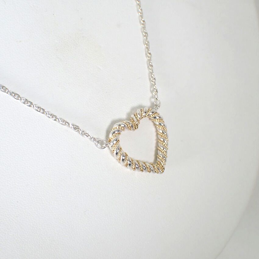 Tiffany & Co 925/750 Twisted Robe Heart Necklace — view 3