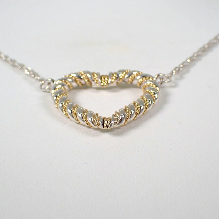 Tiffany & Co 925/750 Twisted Robe Heart Necklace — view 4