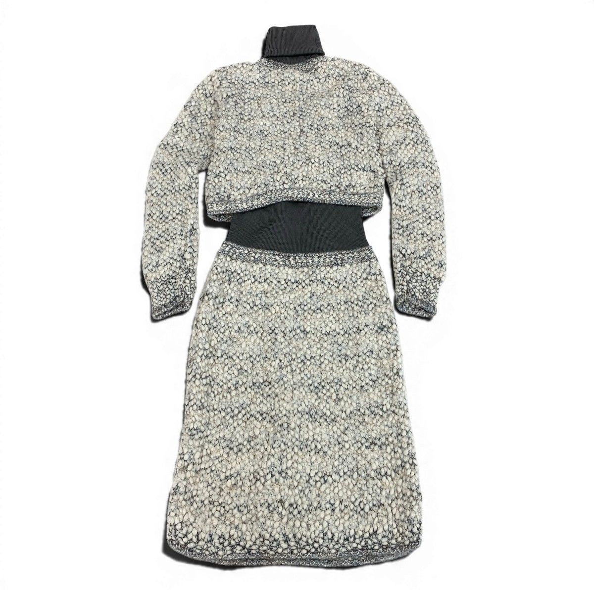 Chanel Silk Wool Docking Dress Gray 34 — view 3