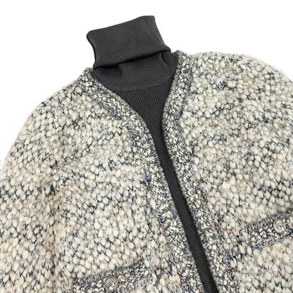 Chanel Silk Wool Docking Dress Gray 34 — view 4