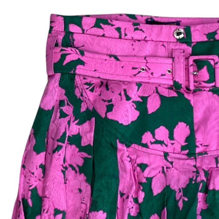 Louis Vuitton Tapered Pants with Belt Botanical Pattern Silk Pink — view 4