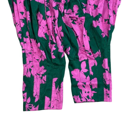 Louis Vuitton Tapered Pants with Belt Botanical Pattern Silk Pink — view 5