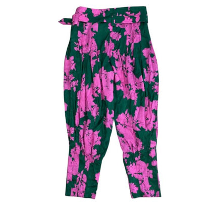 Louis Vuitton Tapered Pants with Belt Botanical Pattern Silk Pink — view 2