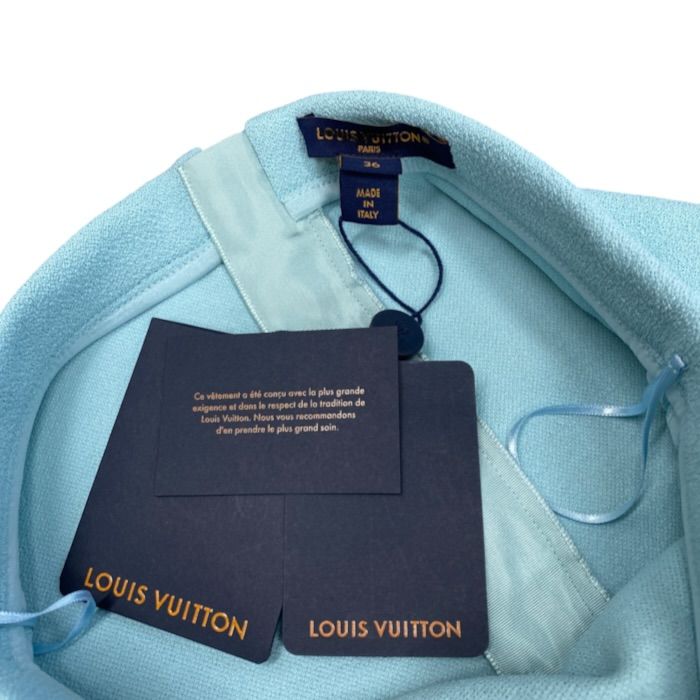 Louis Vuitton Mini Skirt Asymmetric Rayon Nylon Light Blue — view 6