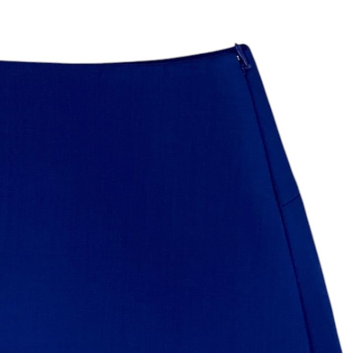 Louis Vuitton Mini Skirt A-Line Trapezoid Wool Polyurethane Silk Blue — view 3