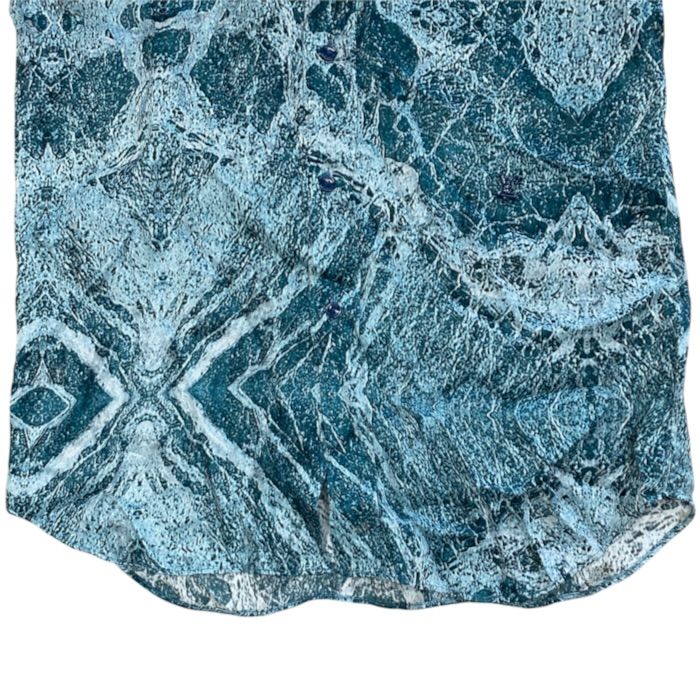 Louis Vuitton Short Sleeve Shirt Salt Print Rayon Silk Blue — view 8