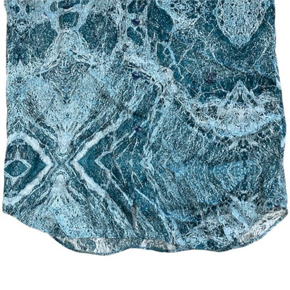 Louis Vuitton Short Sleeve Shirt Salt Print Rayon Silk Blue — view 8