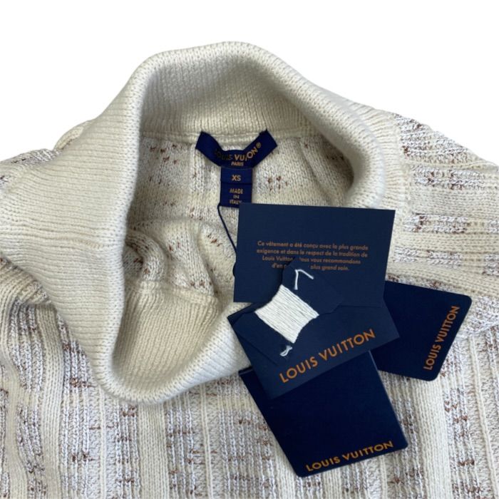 Louis Vuitton Mini Skirt Tweed Knit Ribbed Cotton Ivory — view 7