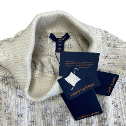 Louis Vuitton Mini Skirt Tweed Knit Ribbed Cotton Ivory — view 7