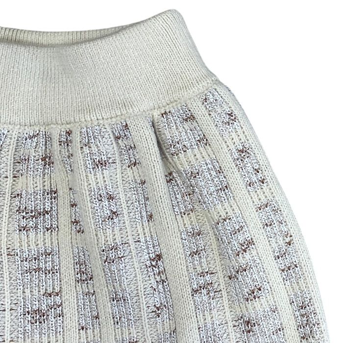 Louis Vuitton Mini Skirt Tweed Knit Ribbed Cotton Ivory — view 8