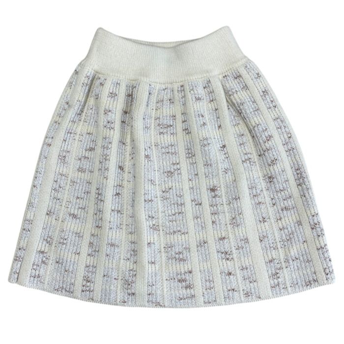 Louis Vuitton Mini Skirt Tweed Knit Ribbed Cotton Ivory — view 2