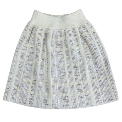 Louis Vuitton Mini Skirt Tweed Knit Ribbed Cotton Ivory — view 2
