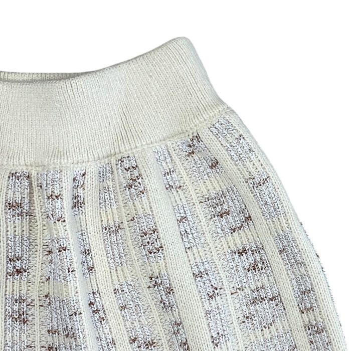 Louis Vuitton Mini Skirt Tweed Knit Ribbed Cotton Ivory — view 3