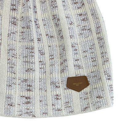 Louis Vuitton Mini Skirt Tweed Knit Ribbed Cotton Ivory — view 5