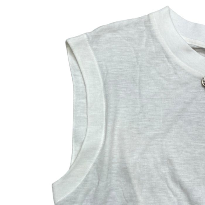 Louis Vuitton Sleeveless Tank Top Long Length Viscose Cotton White — view 7