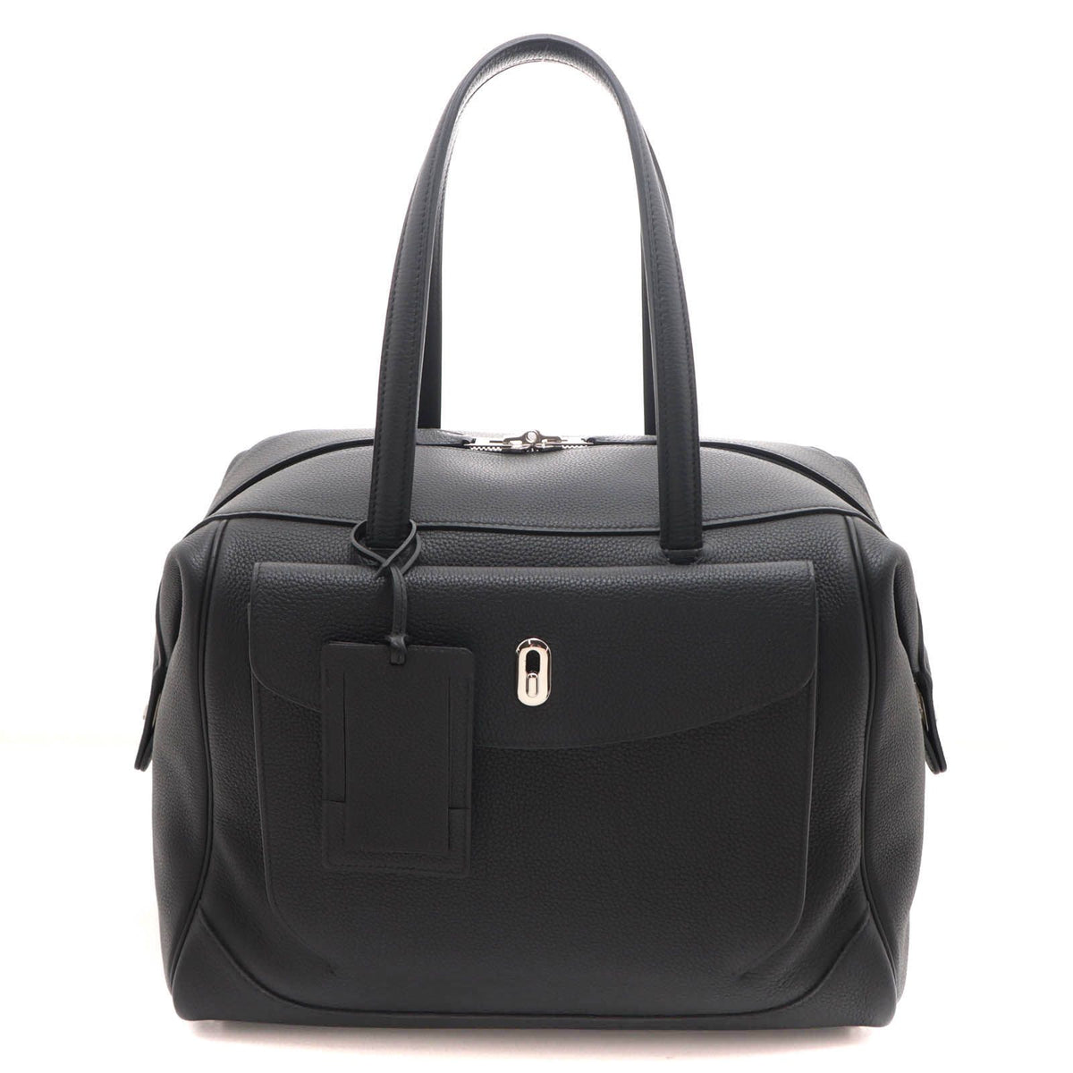 Hermes Warago Cabin 35 Boston Bag Togo Black Silver