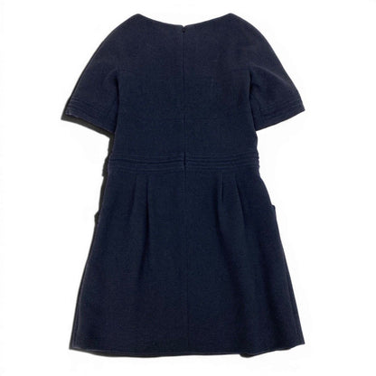 Chanel Short Sleeve Dress Gripoix Button Black — view 3
