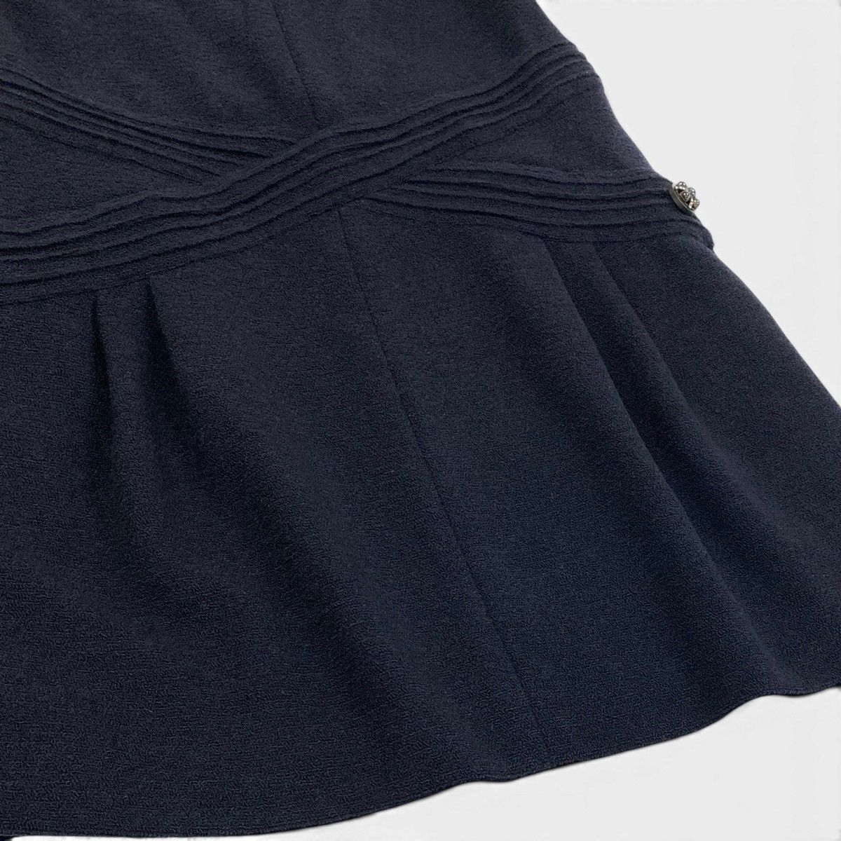 Chanel Short Sleeve Dress Gripoix Button Black — view 5