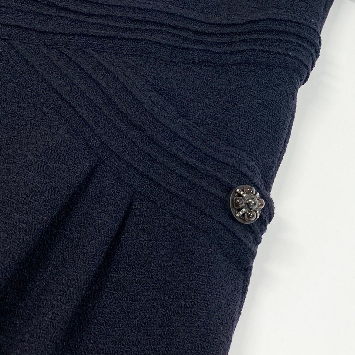 Chanel Short Sleeve Dress Gripoix Button Black — view 6
