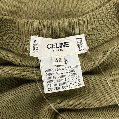 Celine Cardigan L Khaki Pink Multi Long Sleeve Floral Pattern — view 3