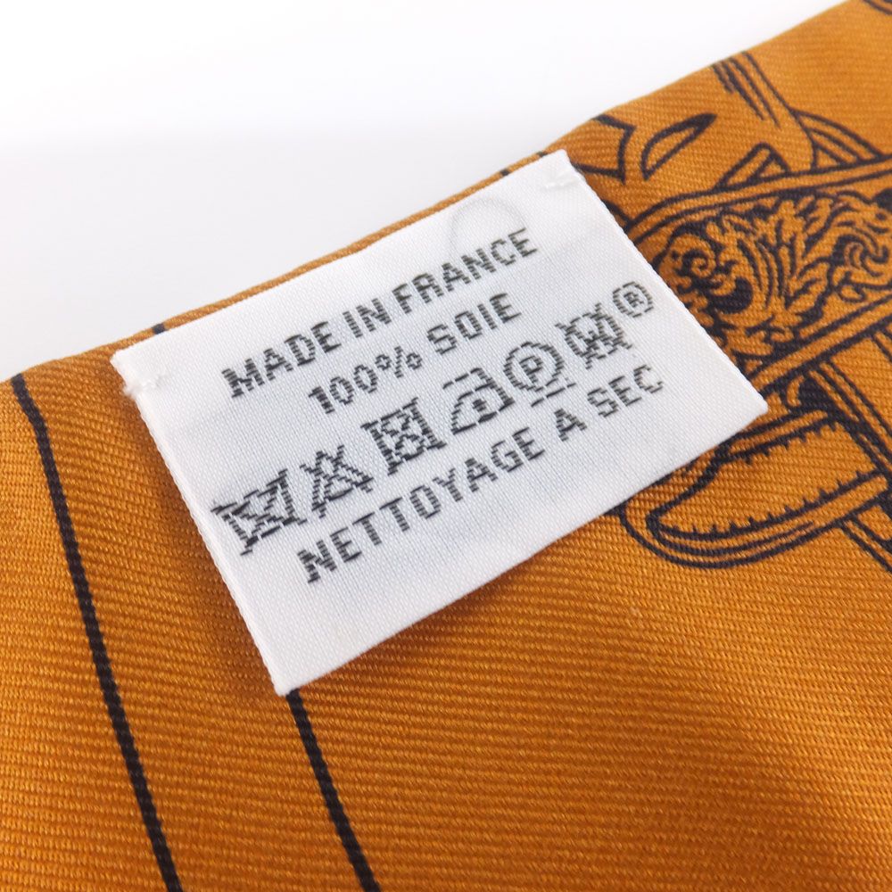 Hermes Twilly Brides de Gala en Fleurs & Eyeliner Silk 100% Vanille Orange — view 7