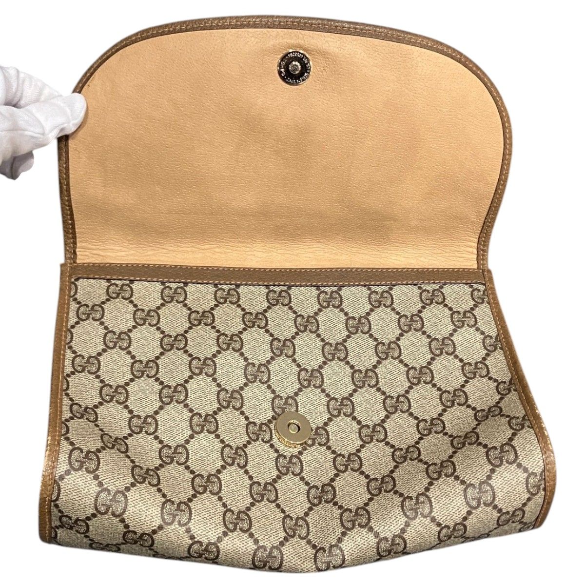 Gucci Vintage GG Supreme Sherry Clutch Leather — view 7