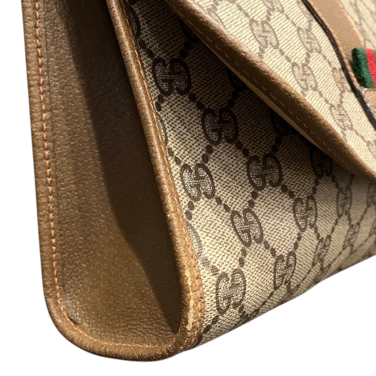 Gucci Vintage GG Supreme Sherry Clutch Leather — view 8