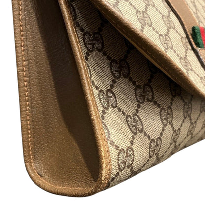 Gucci Vintage GG Supreme Sherry Clutch Leather — view 8