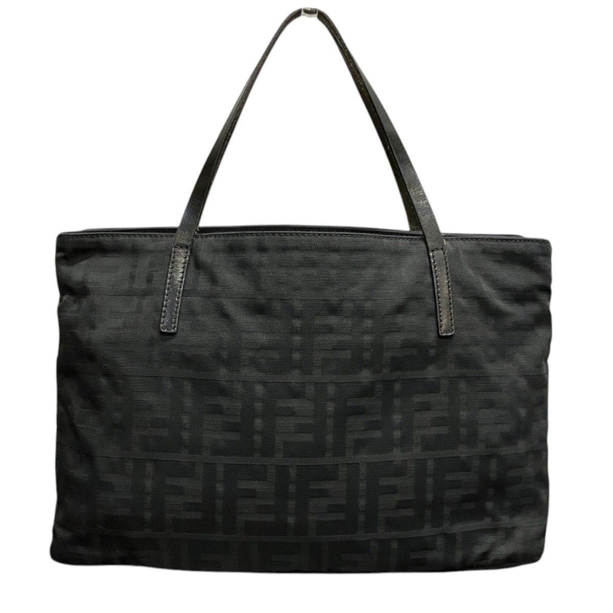Fendi Zucca Handbag Nylon Leather — view 2