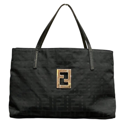 Fendi Zucca Handbag Nylon Leather