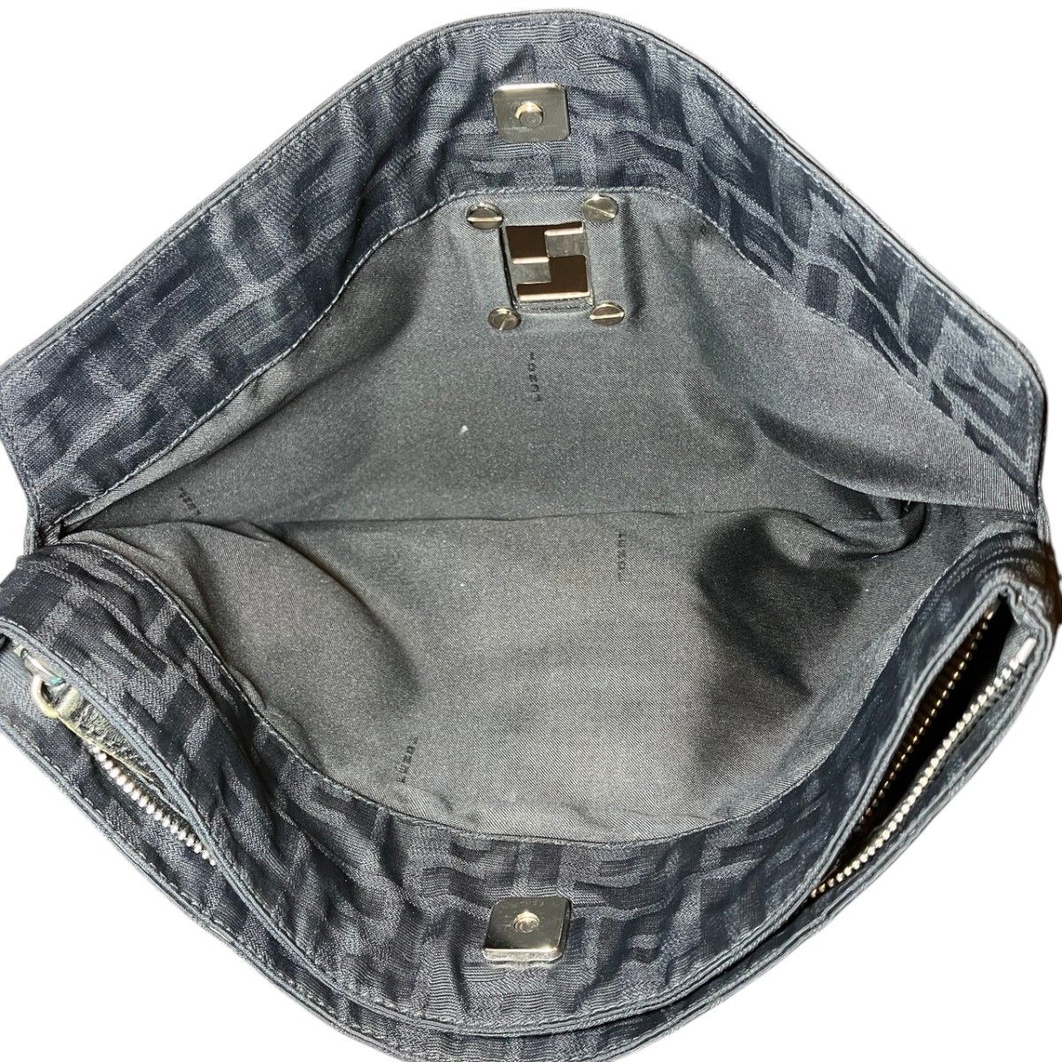 Fendi Zucca Handbag Nylon Leather — view 7