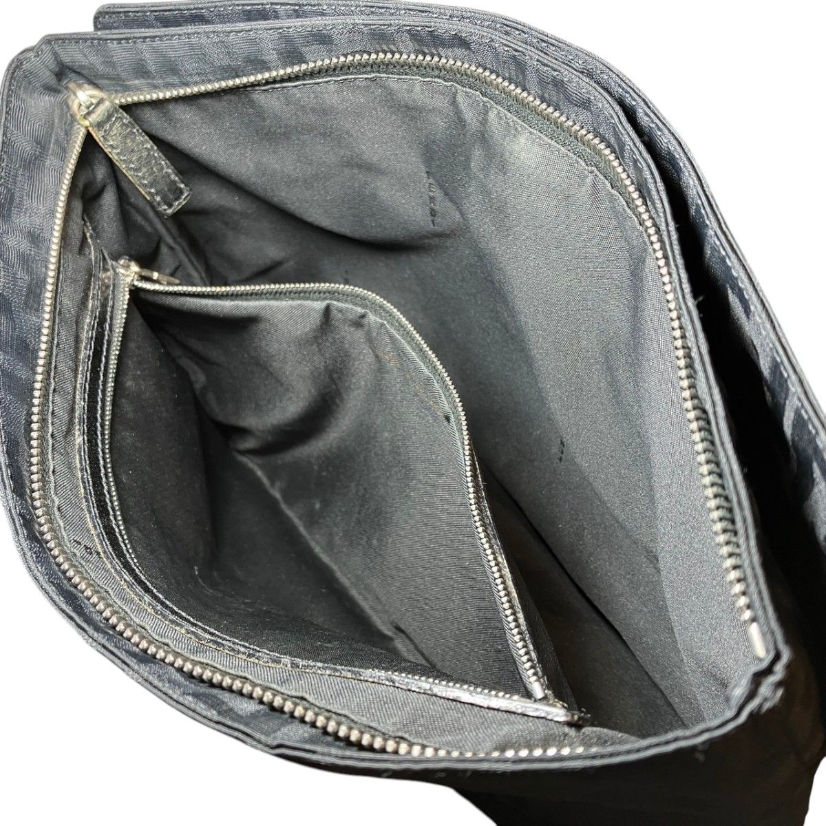 Fendi Zucca Handbag Nylon Leather — view 6