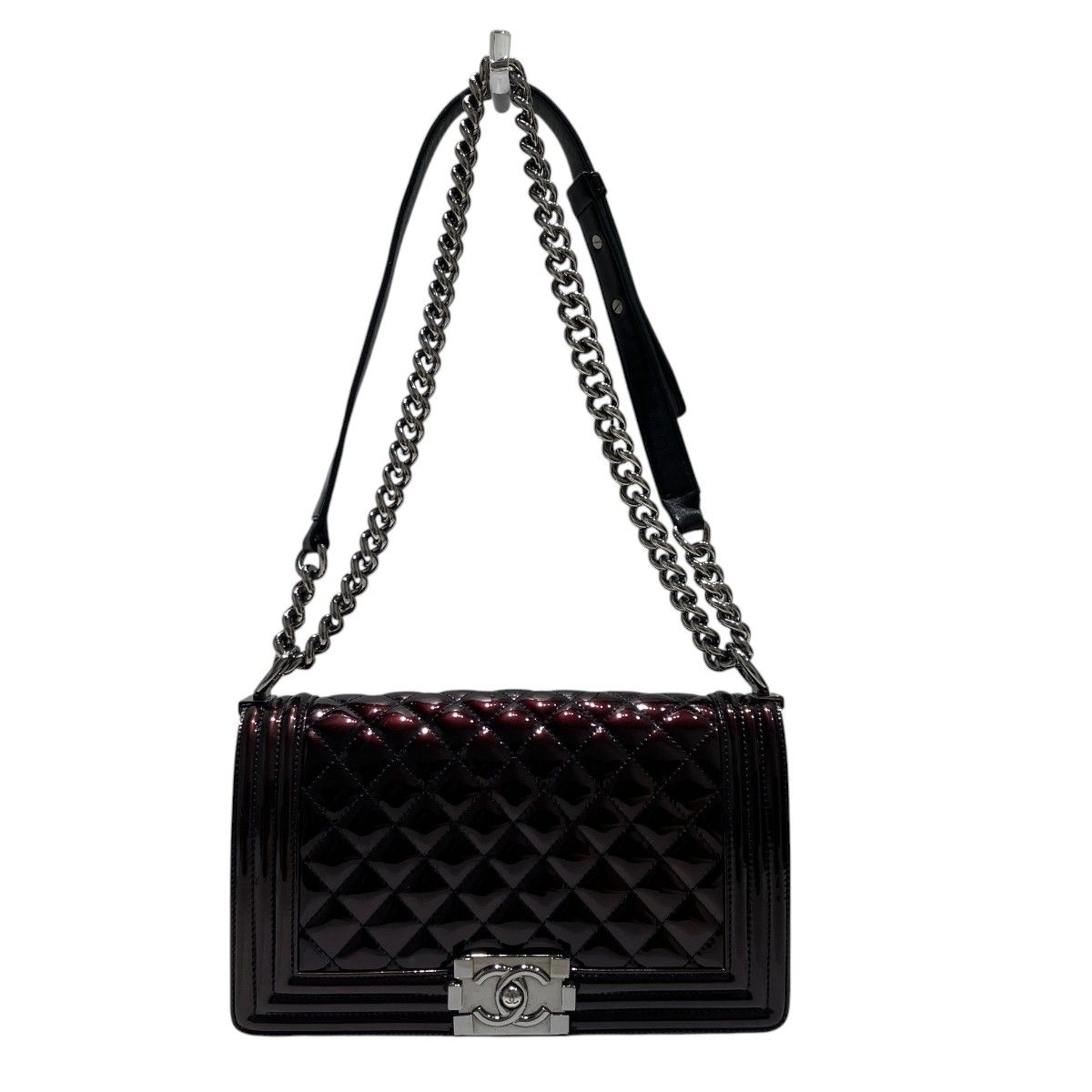 Chanel Boy Flap Shoulder Bag Patent Leather
