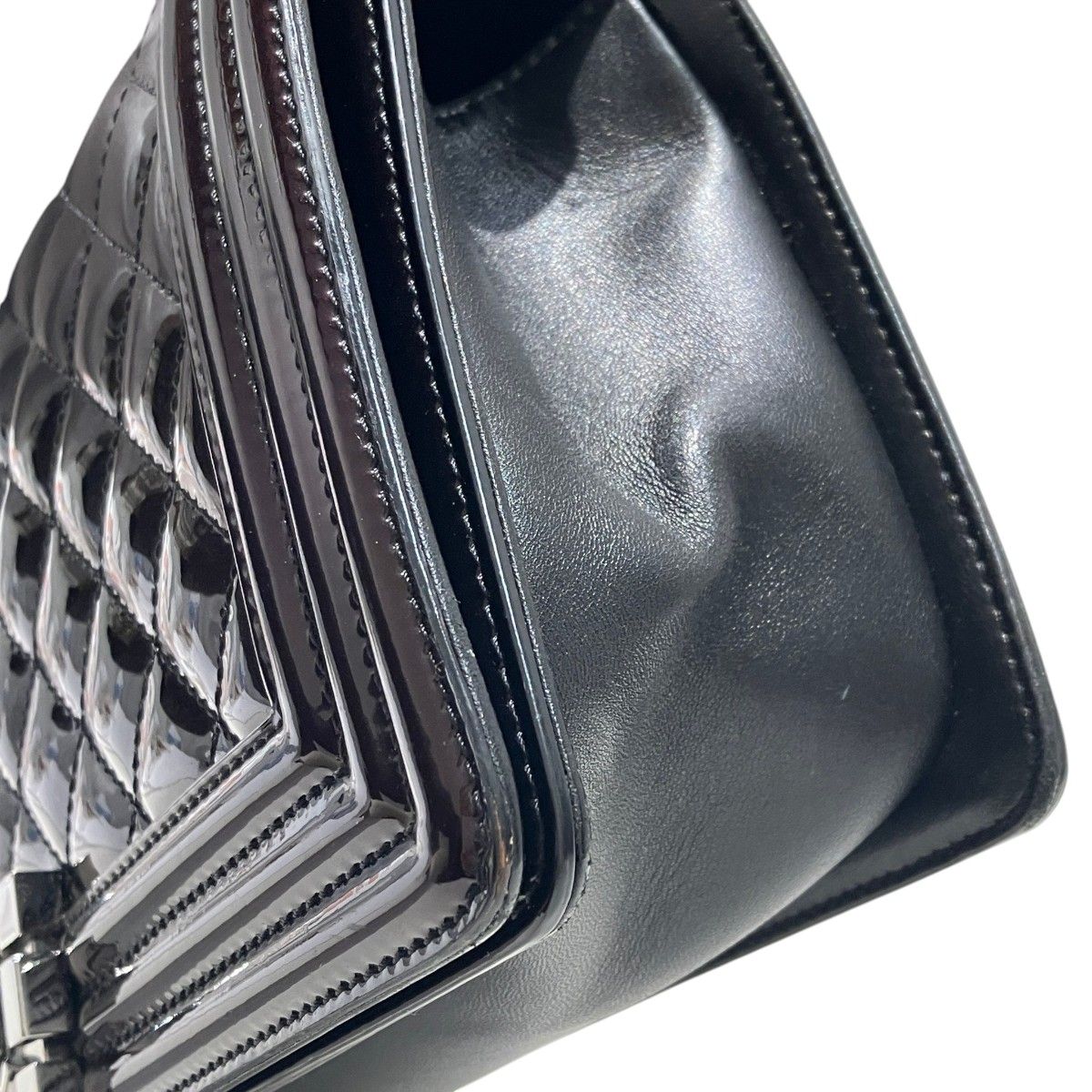 Chanel Boy Flap Shoulder Bag Patent Leather — view 6