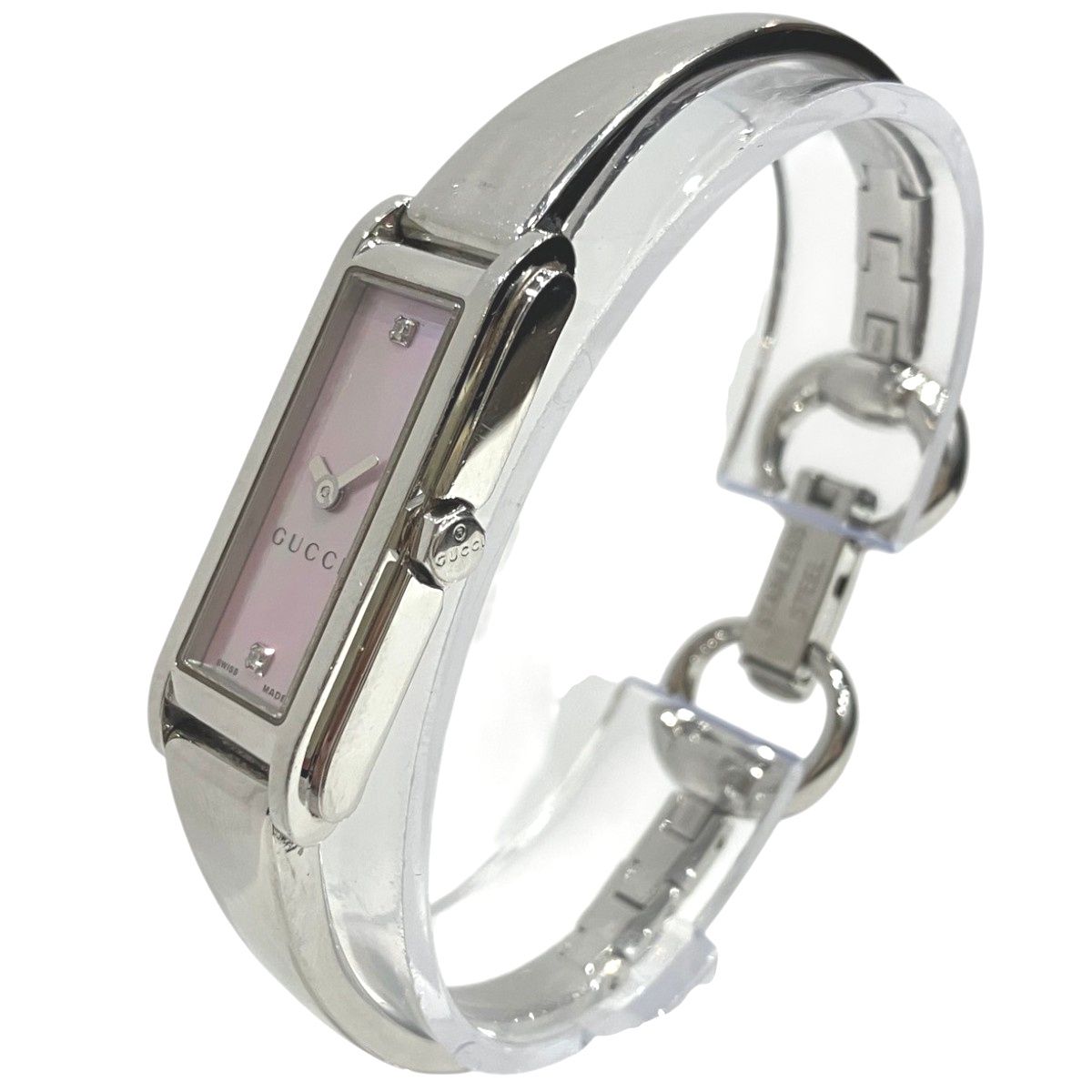Gucci Bangle Watch SS Quartz Pink Shell Dial — view 2