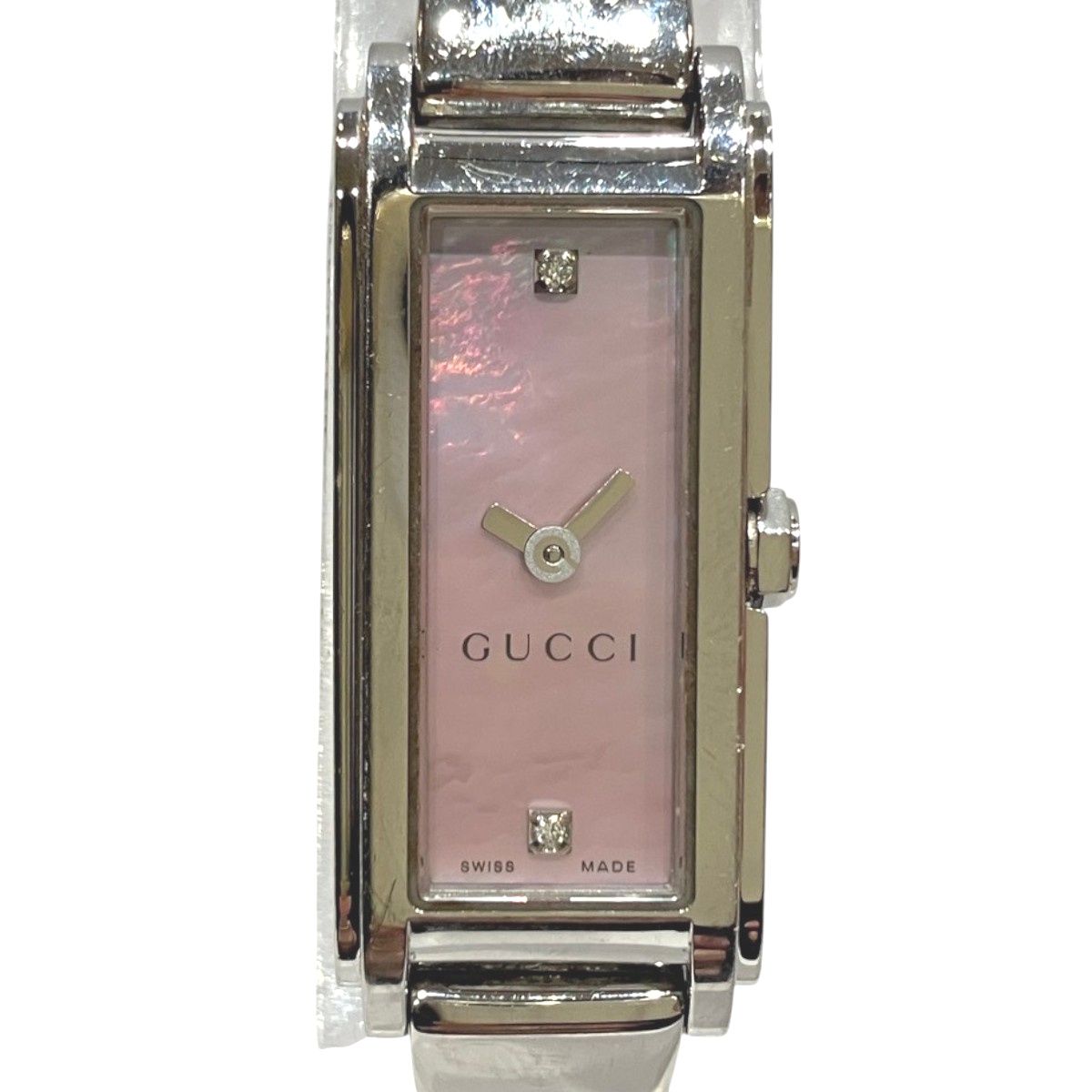 Gucci Bangle Watch SS Quartz Pink Shell Dial