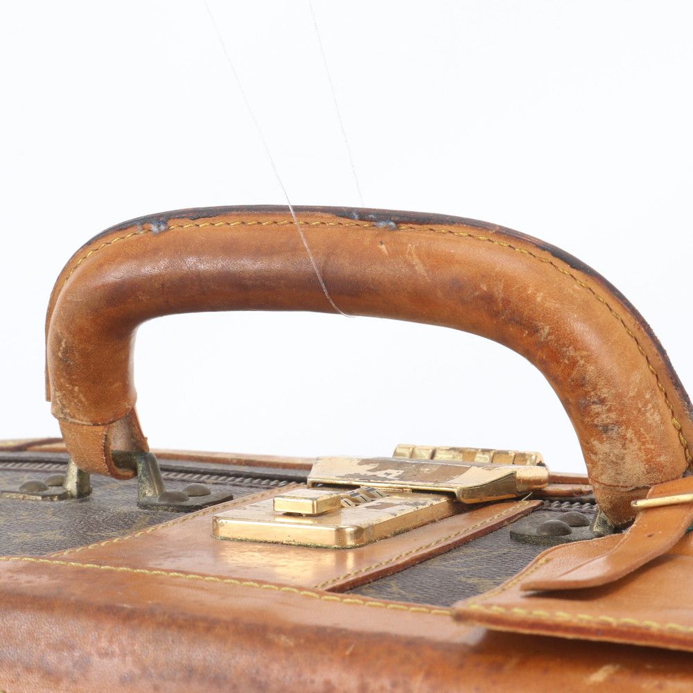 Louis Vuitton Monogram Stratos 50 Leather Trunk Hard Case Boston Bag — view 2