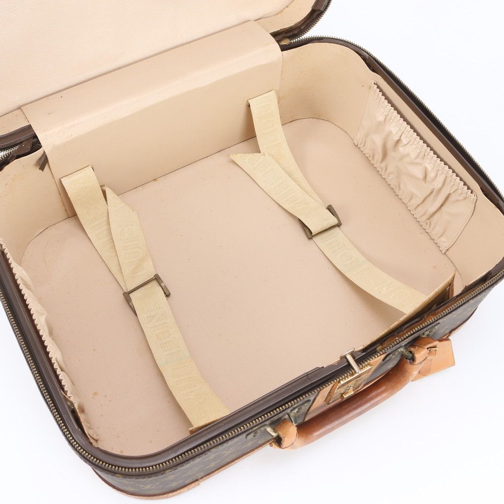 Louis Vuitton Monogram Stratos 50 Leather Trunk Hard Case Boston Bag — view 8
