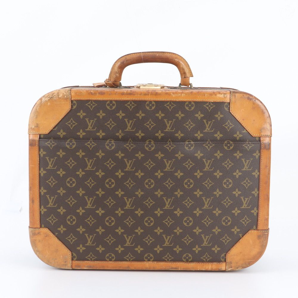 Louis Vuitton Monogram Stratos 50 Leather Trunk Hard Case Boston Bag — view 3