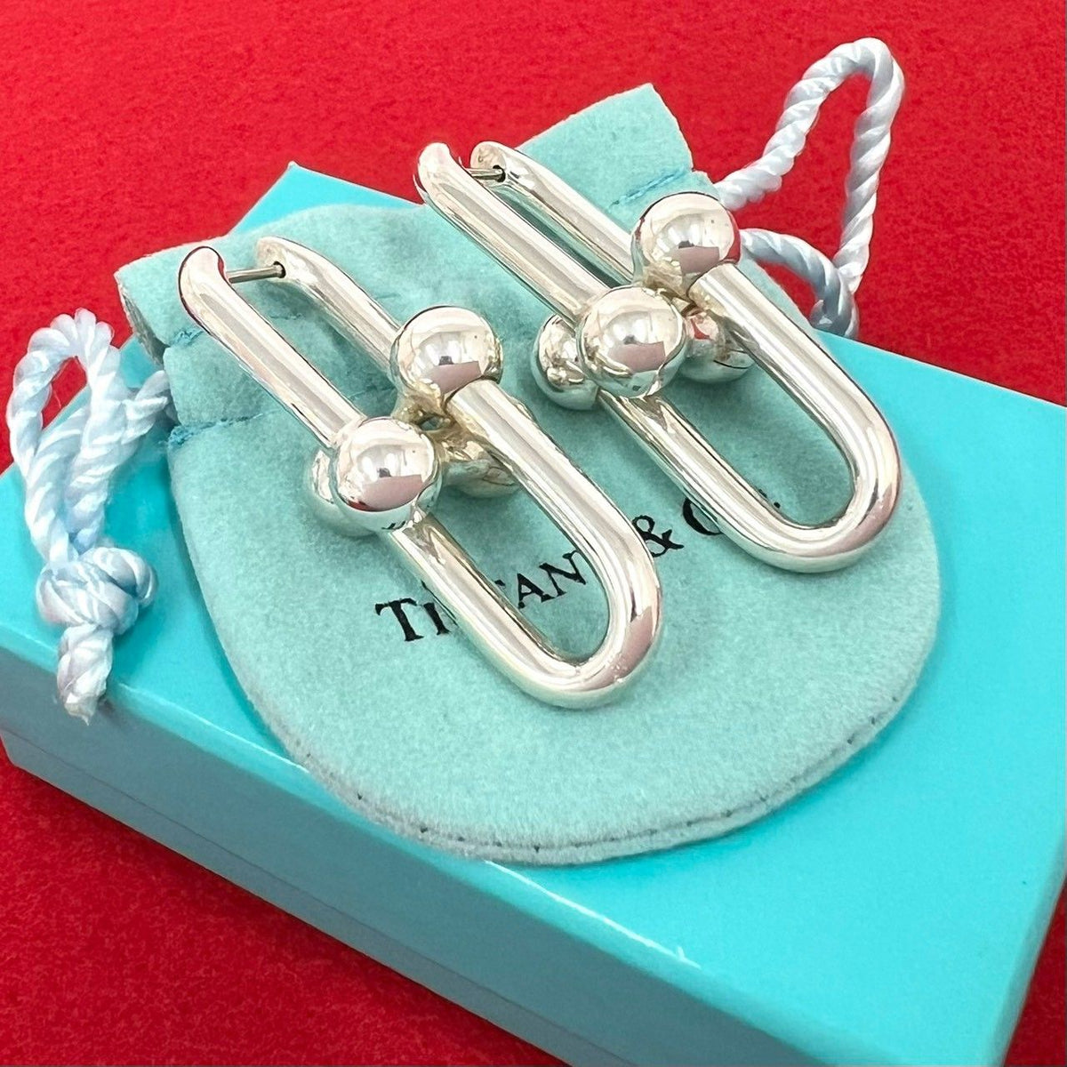 Tiffany & Co HardWear Extra Large Link Earrings 925 Sterling Silver