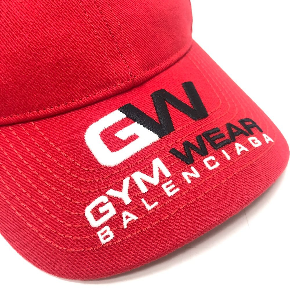 Balenciaga Cap Logo Embroidery Gym Wear Cap Cotton Red Hat — view 6