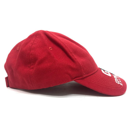 Balenciaga Cap Logo Embroidery Gym Wear Cap Cotton Red Hat — view 4