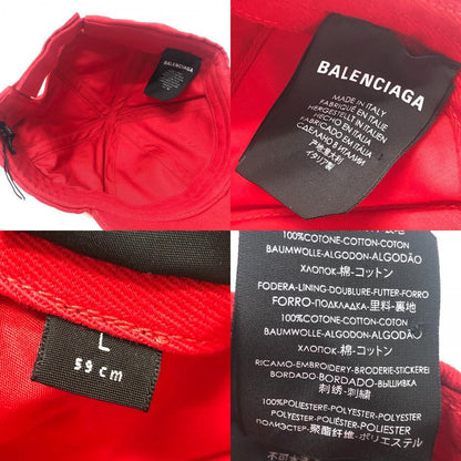 Balenciaga Cap Logo Embroidery Gym Wear Cap Cotton Red Hat — view 8
