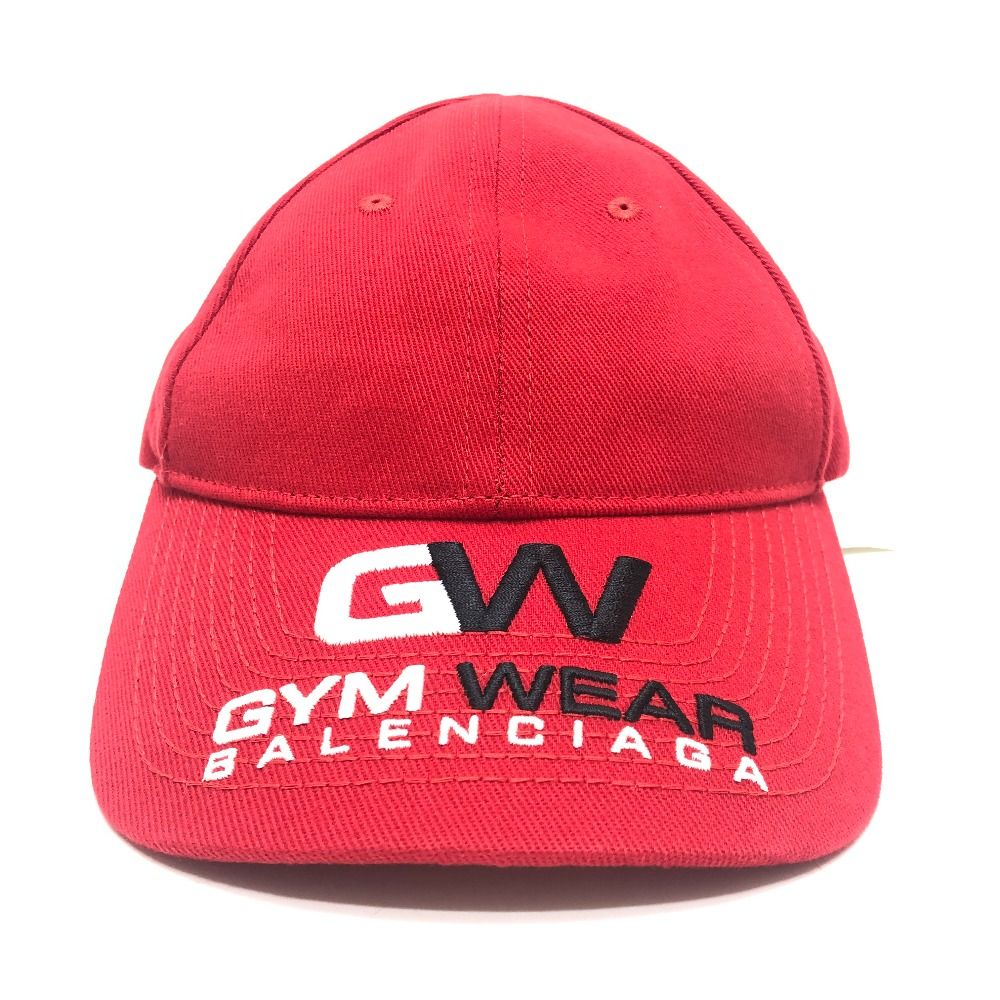 Balenciaga Cap Logo Embroidery Gym Wear Cap Cotton Red Hat — view 2