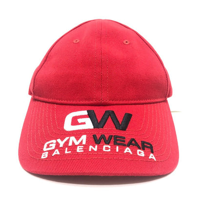 Balenciaga Cap Logo Embroidery Gym Wear Cap Cotton Red Hat — view 2