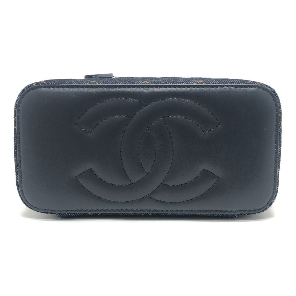 Chanel Shoulder Bag CC Mark Quilted Vanity Denim Blue — view 5