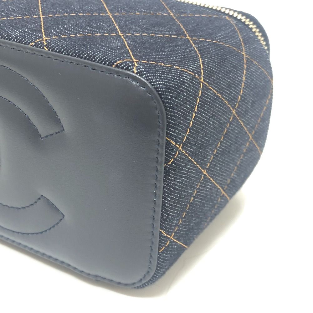 Chanel Shoulder Bag CC Mark Quilted Vanity Denim Blue — view 6